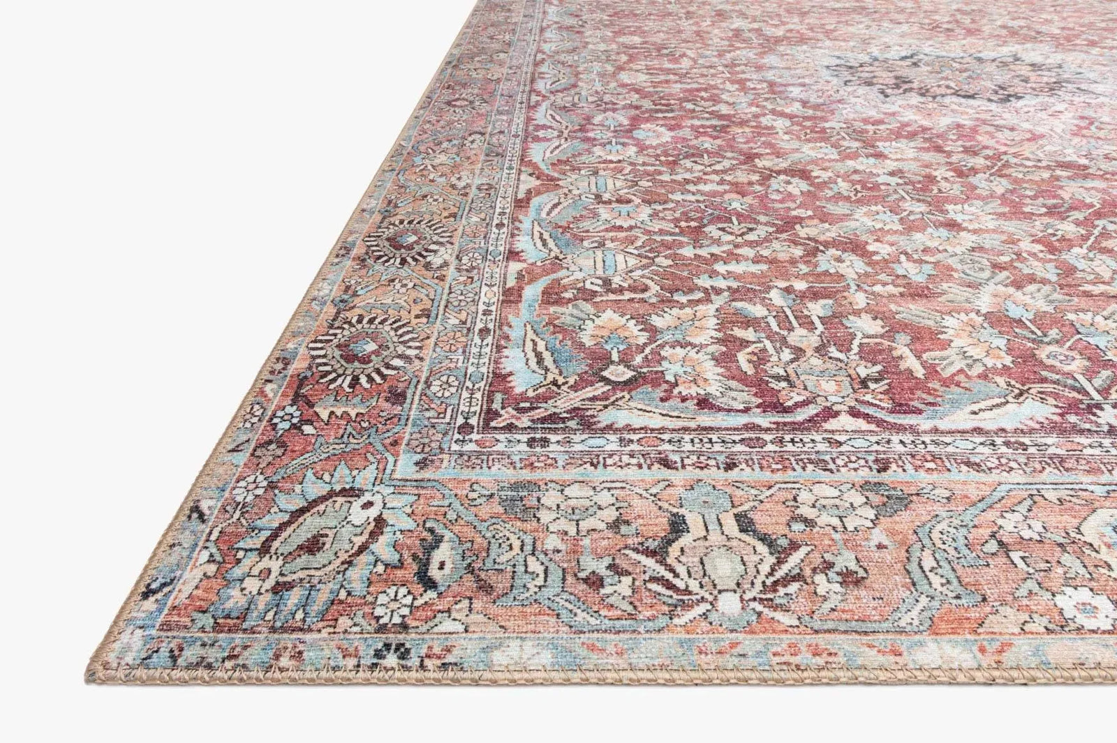 Wynter Wyn-05 Tomato/Teal Rug