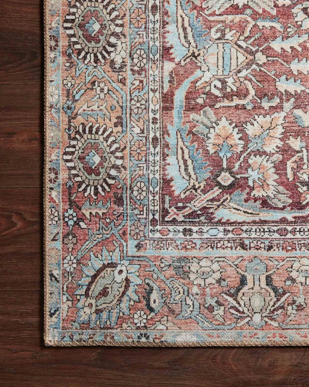 Wynter Wyn-05 Tomato/Teal Rug