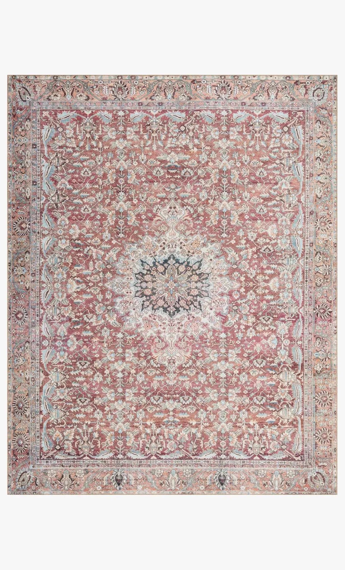 Wynter Wyn-05 Tomato/Teal Rug