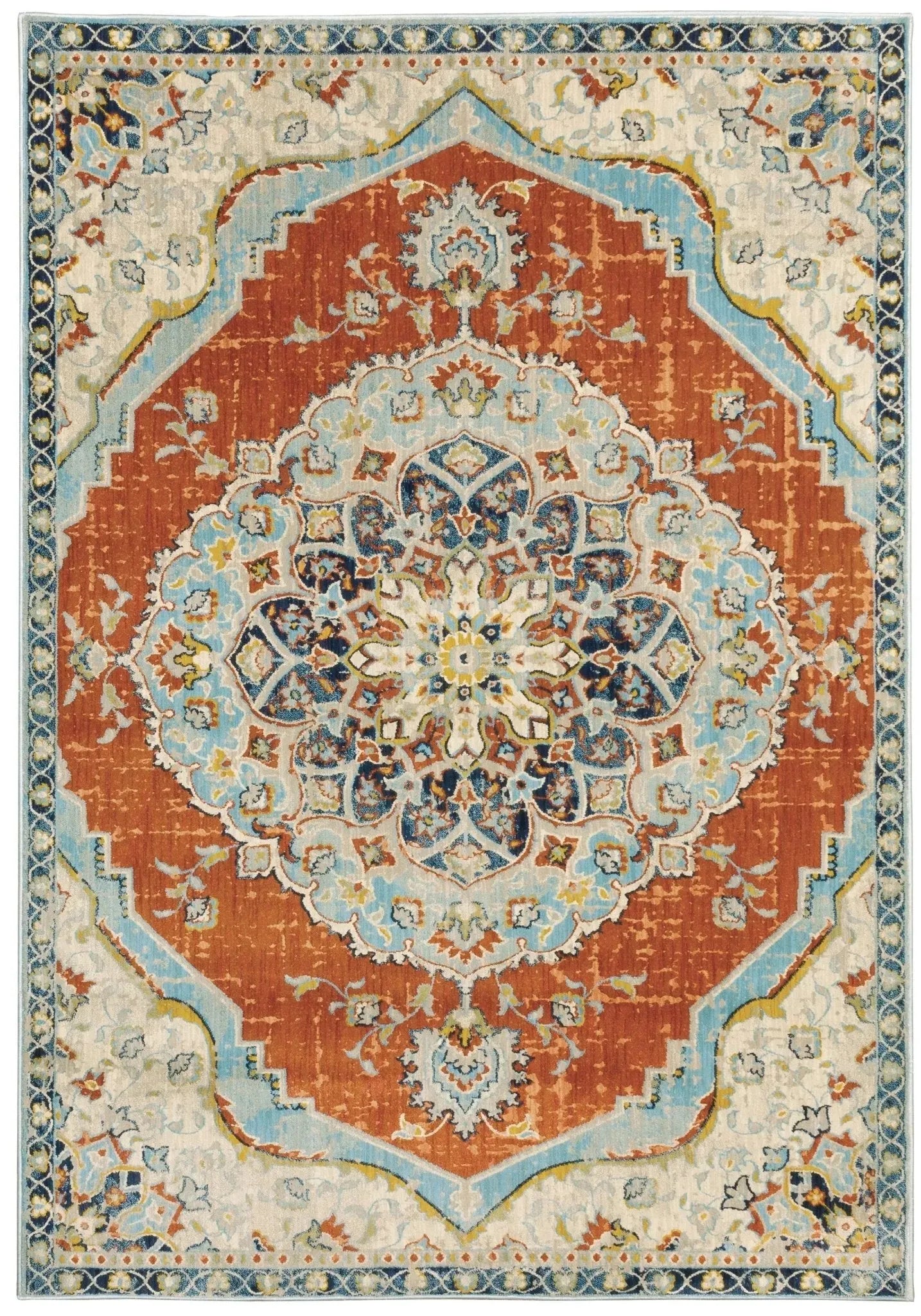 Xanadu 1332Q Orange/Blue Rug