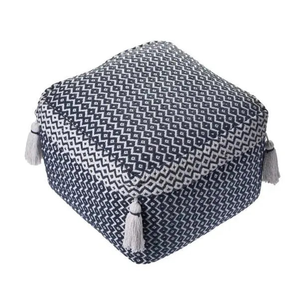 Zadia 99762NVI Navy/Ivory Pouf