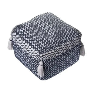 Zadia 99762NVI Navy/Ivory Pouf