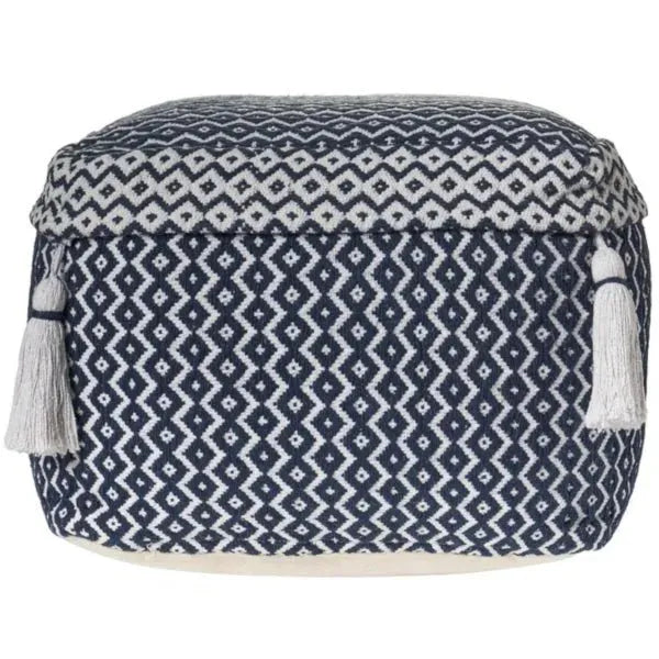 Zadia 99762NVI Navy/Ivory Pouf