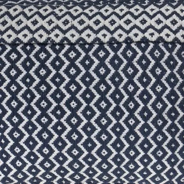 Zadia 99762NVI Navy/Ivory Pouf