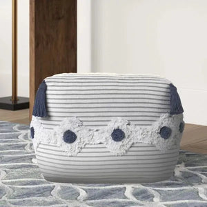 Zadia 99769GYW Grey/White Pouf