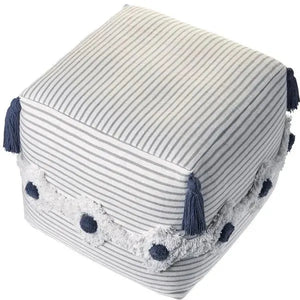 Zadia 99769GYW Grey/White Pouf