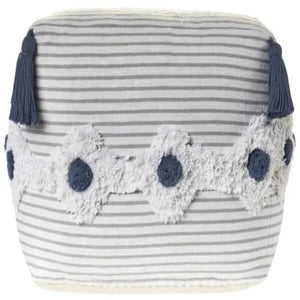 Zadia 99769GYW Grey/White Pouf