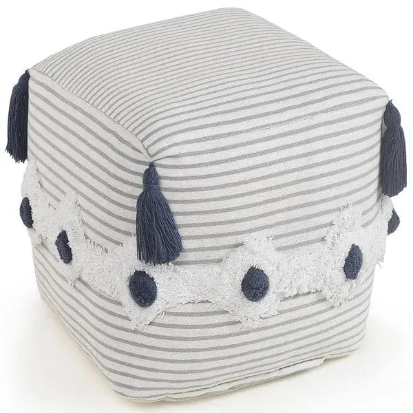 Zadia 99769GYW Grey/White Pouf