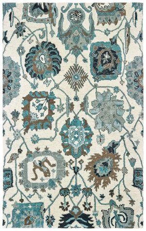 Zahra 75503 Ivory Blue Rug