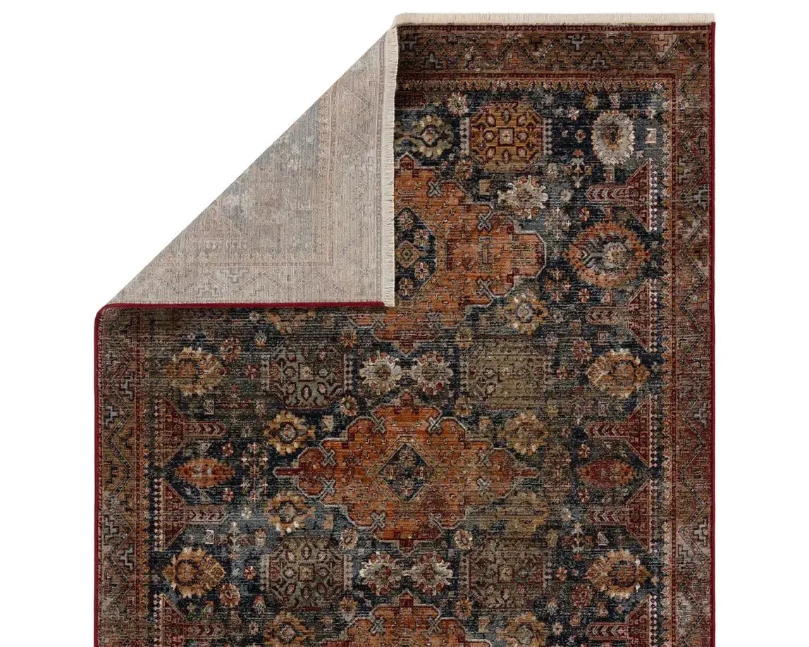 Zefira ZFA12 Navy/Orange Rug