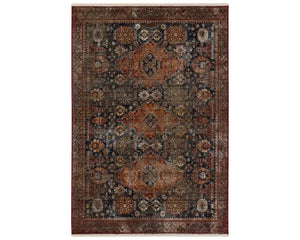 Zefira ZFA12 Navy/Orange Rug