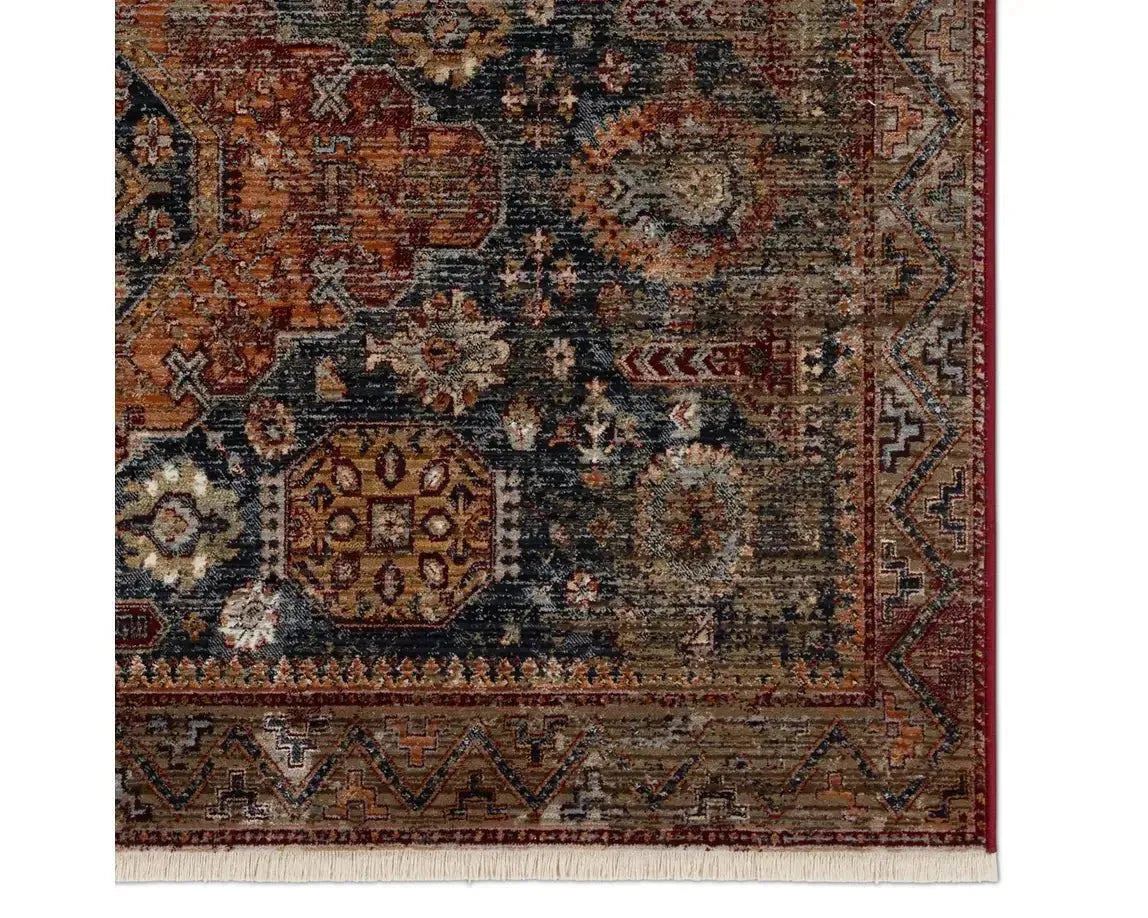 Zefira ZFA12 Navy/Orange Rug