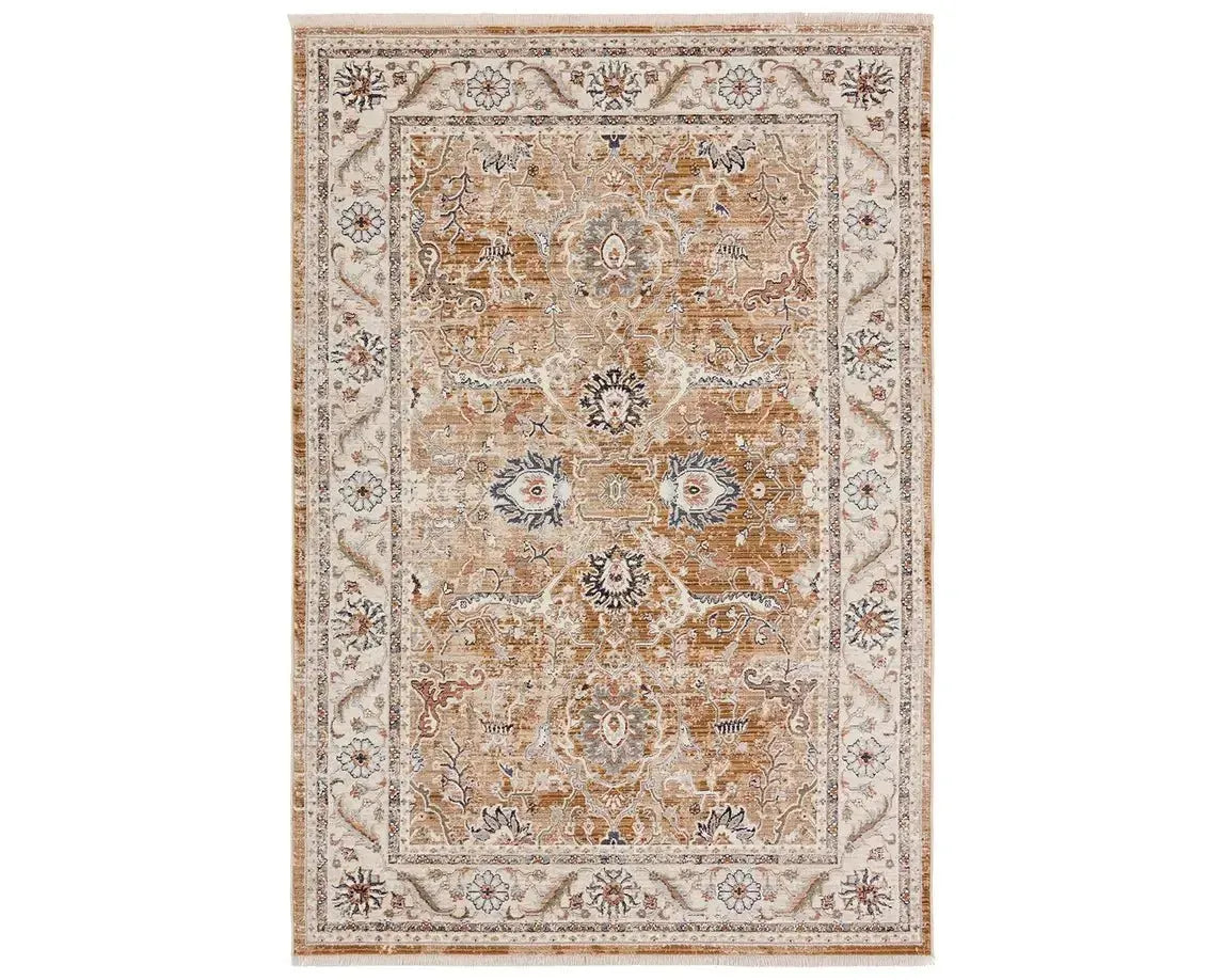 Zefira ZFA18 Brown/Cream Rug