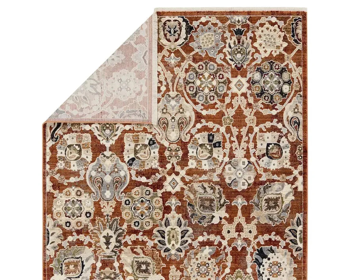 Zefira ZFA22 Orange/Cream Rug