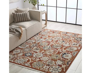 Zefira ZFA22 Orange/Cream Rug