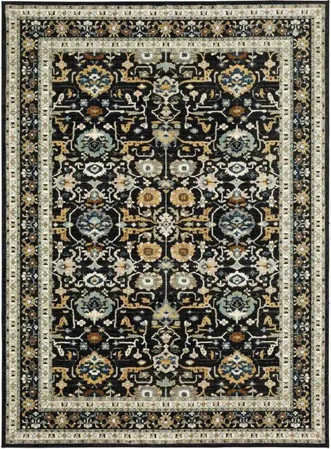 Zephyr 92118 90166 Amphora Black Rug