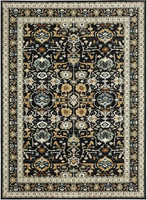 Zephyr 92118 90166 Amphora Black Rug