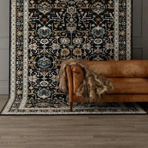 Zephyr 92118 90166 Amphora Black Rug