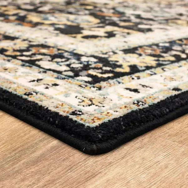Zephyr 92118 90166 Amphora Black Rug