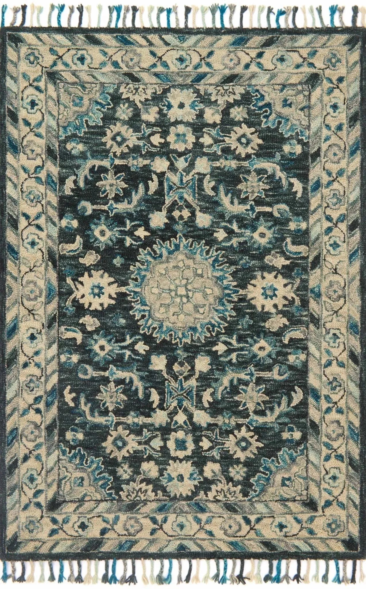 Zharah ZR 02 Teal / Grey Rug