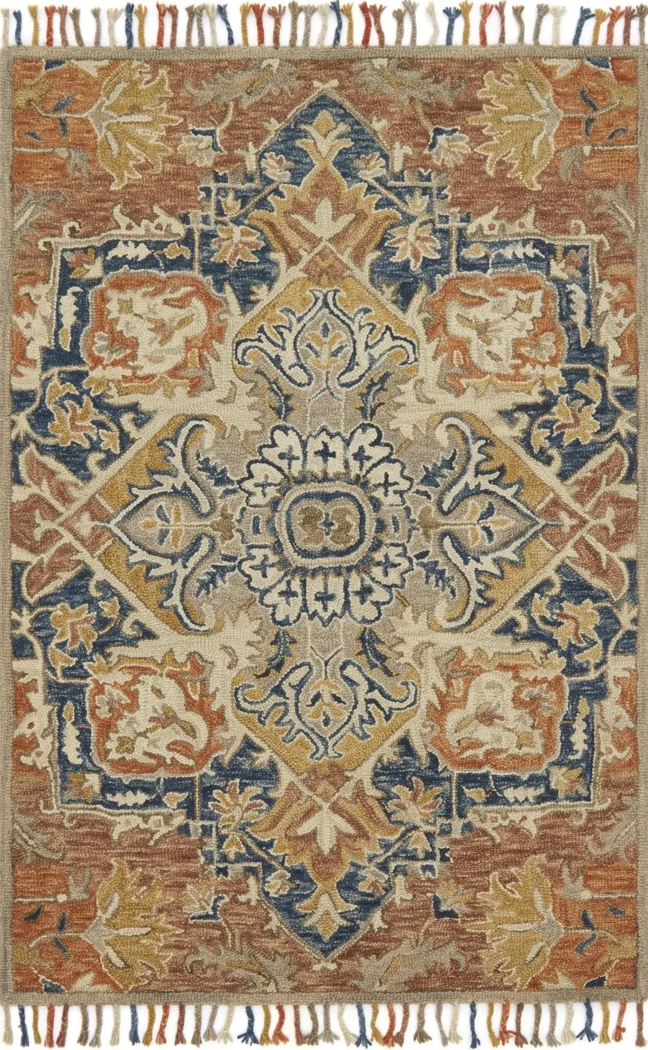 Zharah ZR 10 Rust / Blue Rug