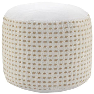 Zion 34029NTW Natural/White Pouf