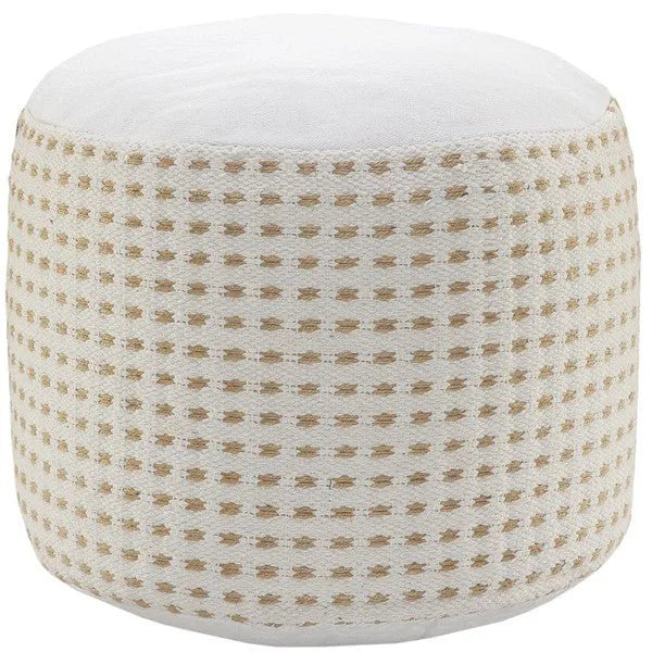 Zion 34029NTW Natural/White Pouf