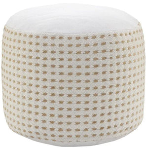 Zion 34029NTW Natural/White Pouf
