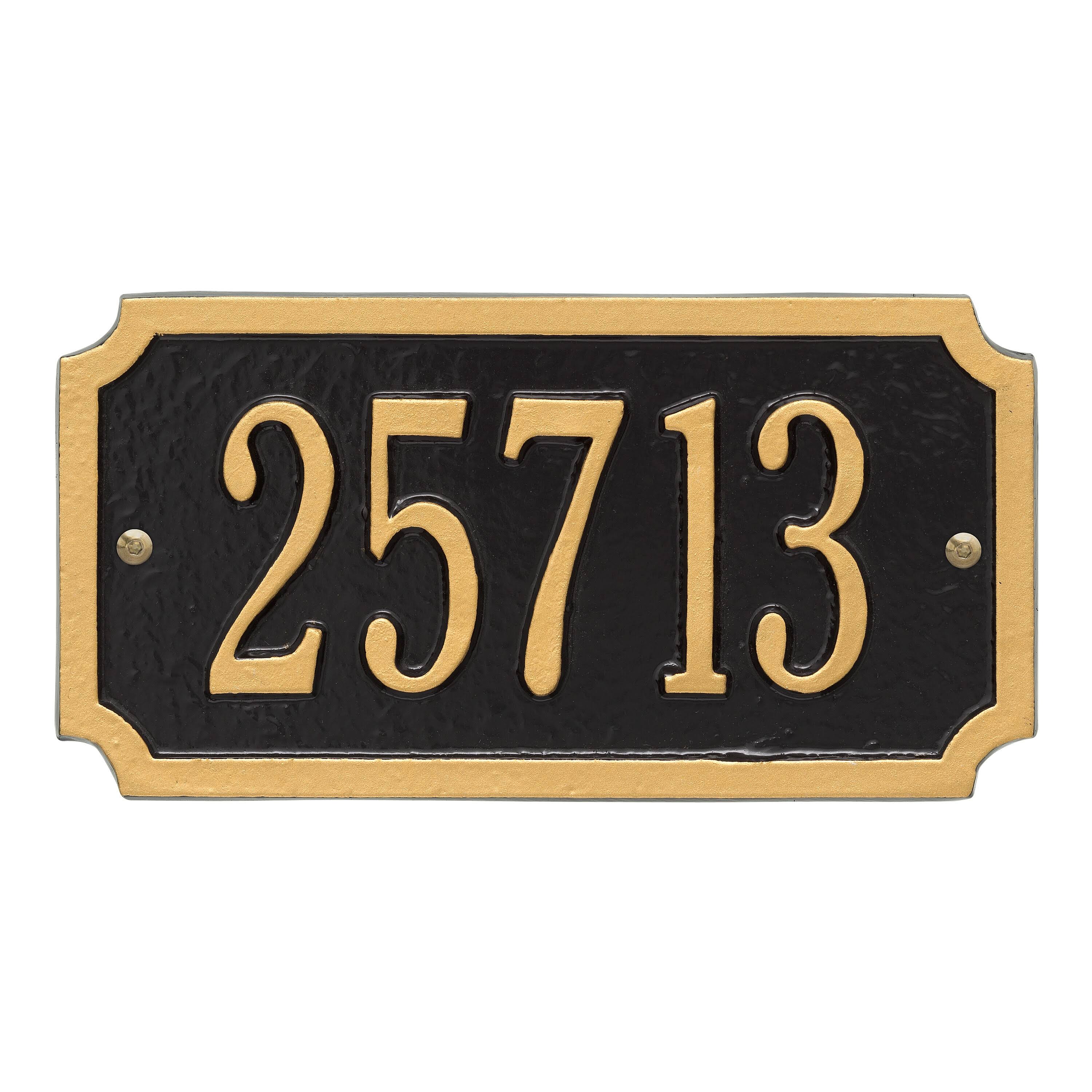 Personalized Cut Corner Rectangle Plaque - Standard - 1 Line (Black / Gold) AS_MNL6M4Q1