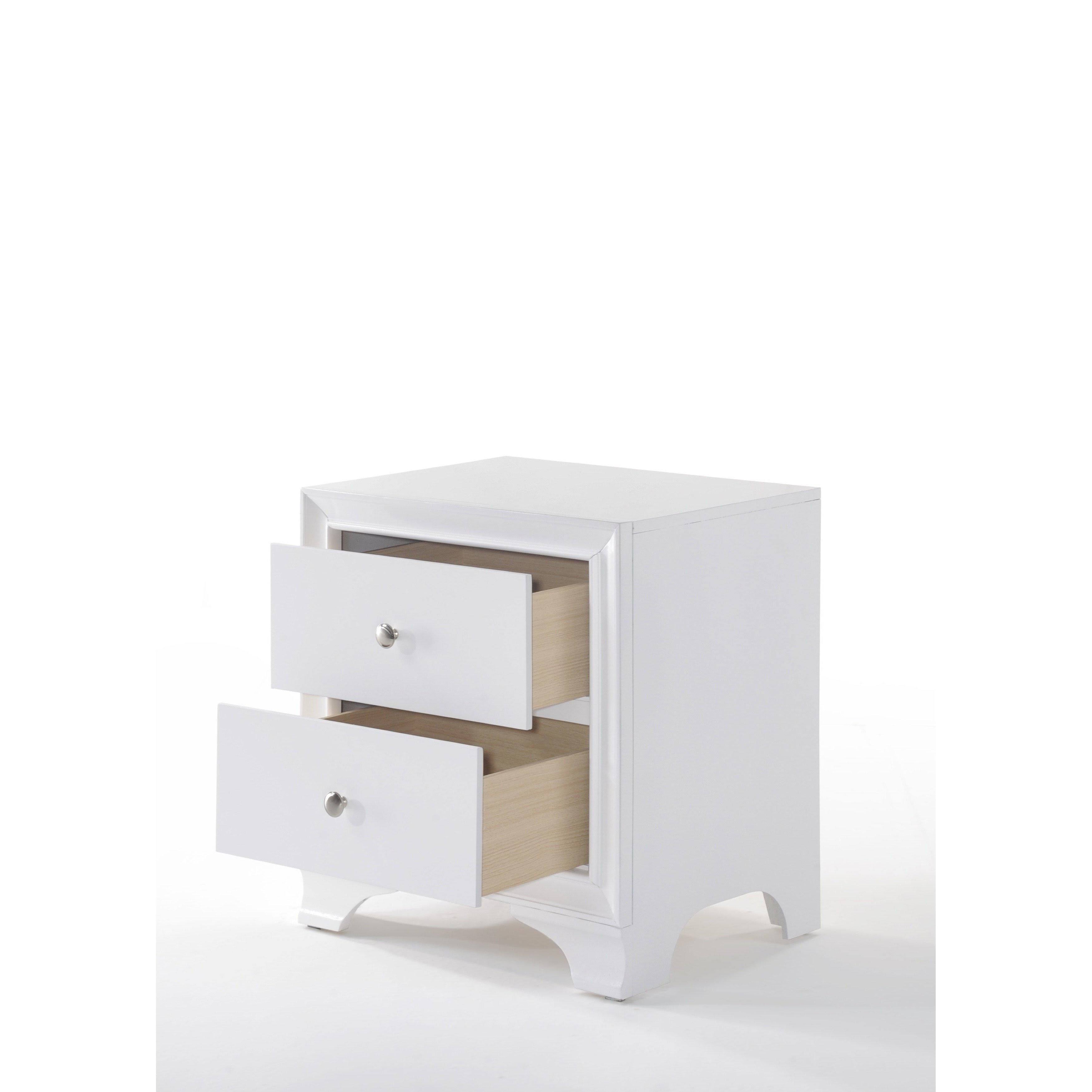 Acme Furniture Blaise 2 Drawer Nightstand, White 4A_CYFTG2WW