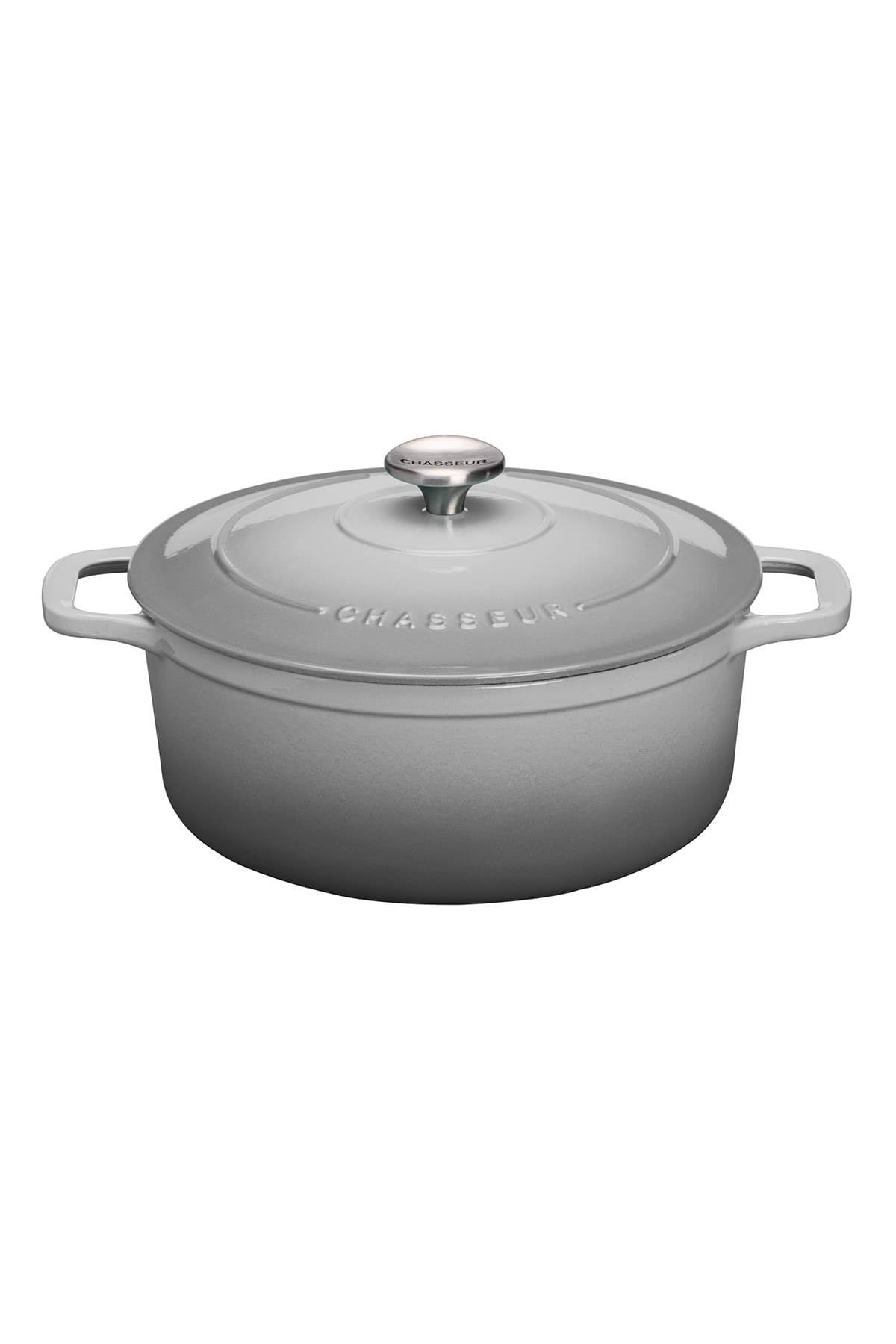 Chasseur French Enameled Cast Iron Round Dutch Oven, 6.25-Quart - Celestial Grey OK_O3OZQGHA