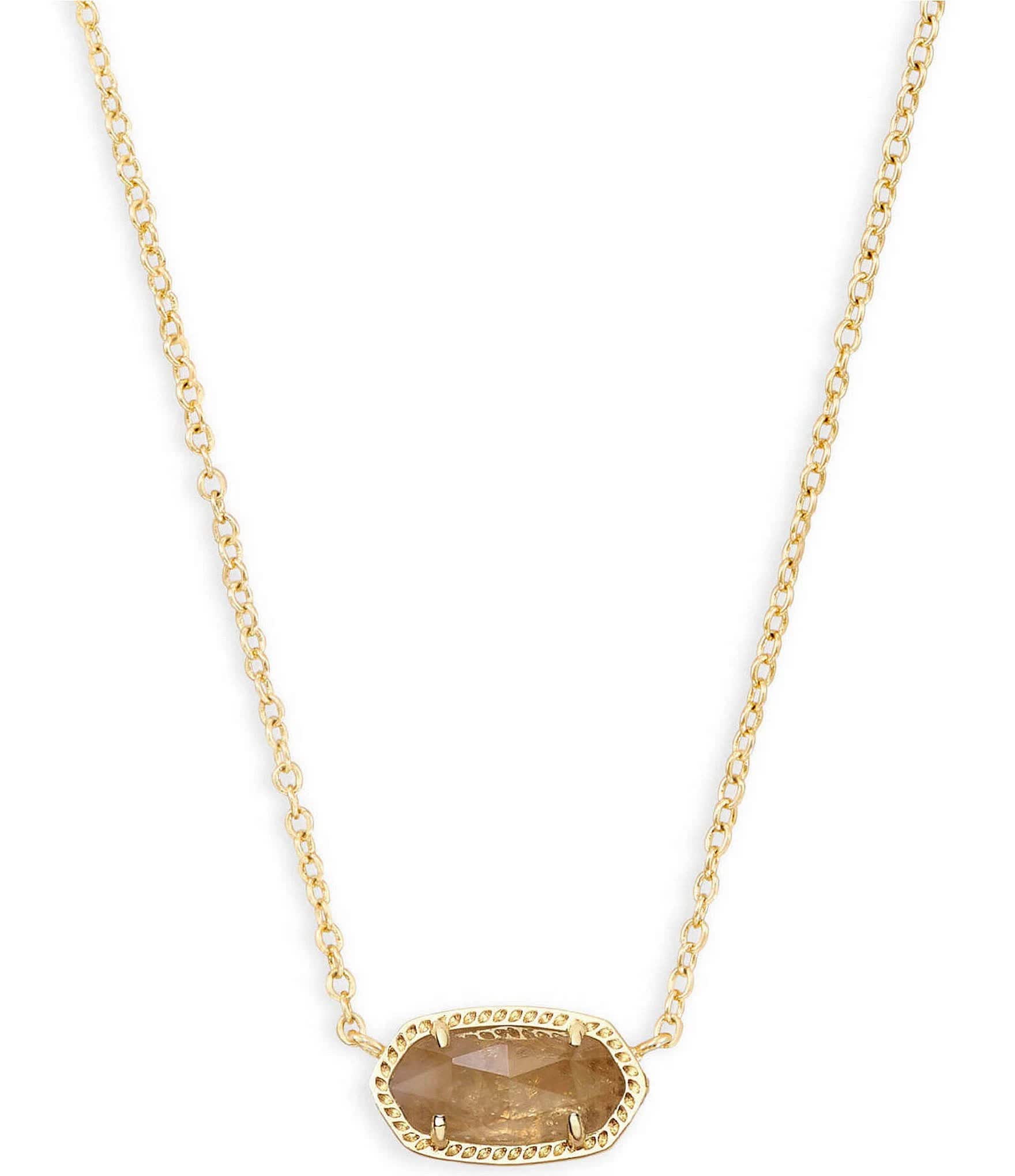 Kendra Scott ELISA Birthstone Pendant Necklace November/Orange Citrine/Gold QG_FCOQEMCS