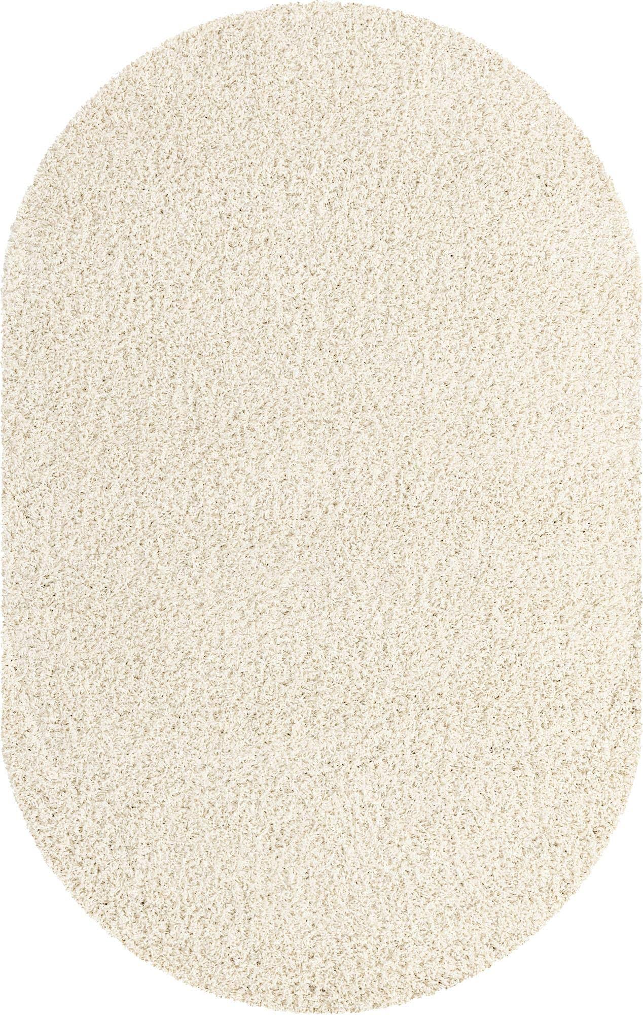 Unique Loom 3151345 5 x 8 ft. Solid Shag Oval Rug Snow White R7_S5L2Q8ND
