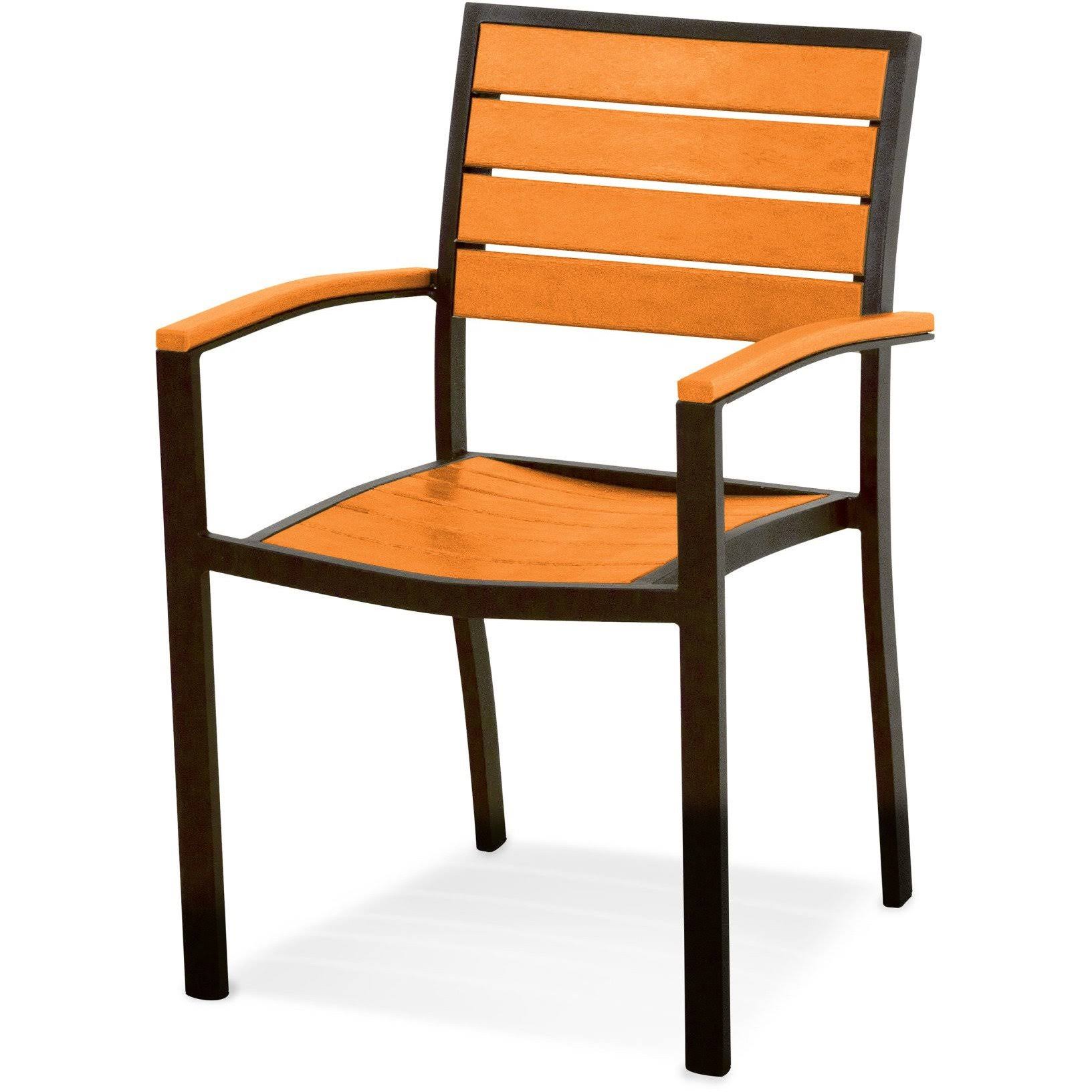 POLYWOOD A200-16TA Dining Arm Chair, Euro, Textured Bronze/Tangerine XJ_THMIR777