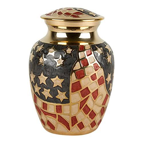 Perfect Memorials Small Old Glory Brass Cremation Urn BM_QXT2ZCYO