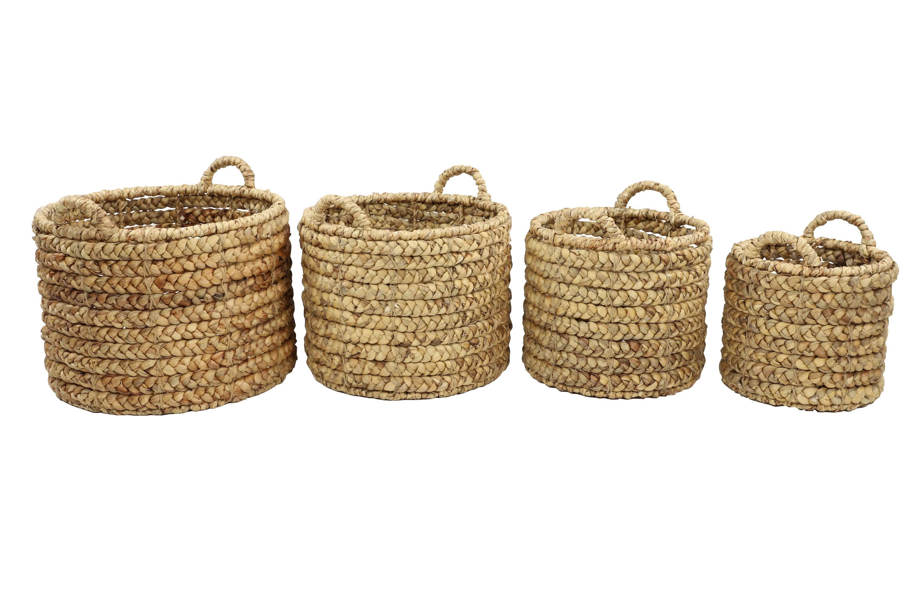 Chelsea Grove Water Hyacinth Wicker Storage Baskets Set of 4 5N_A9WWJHA7