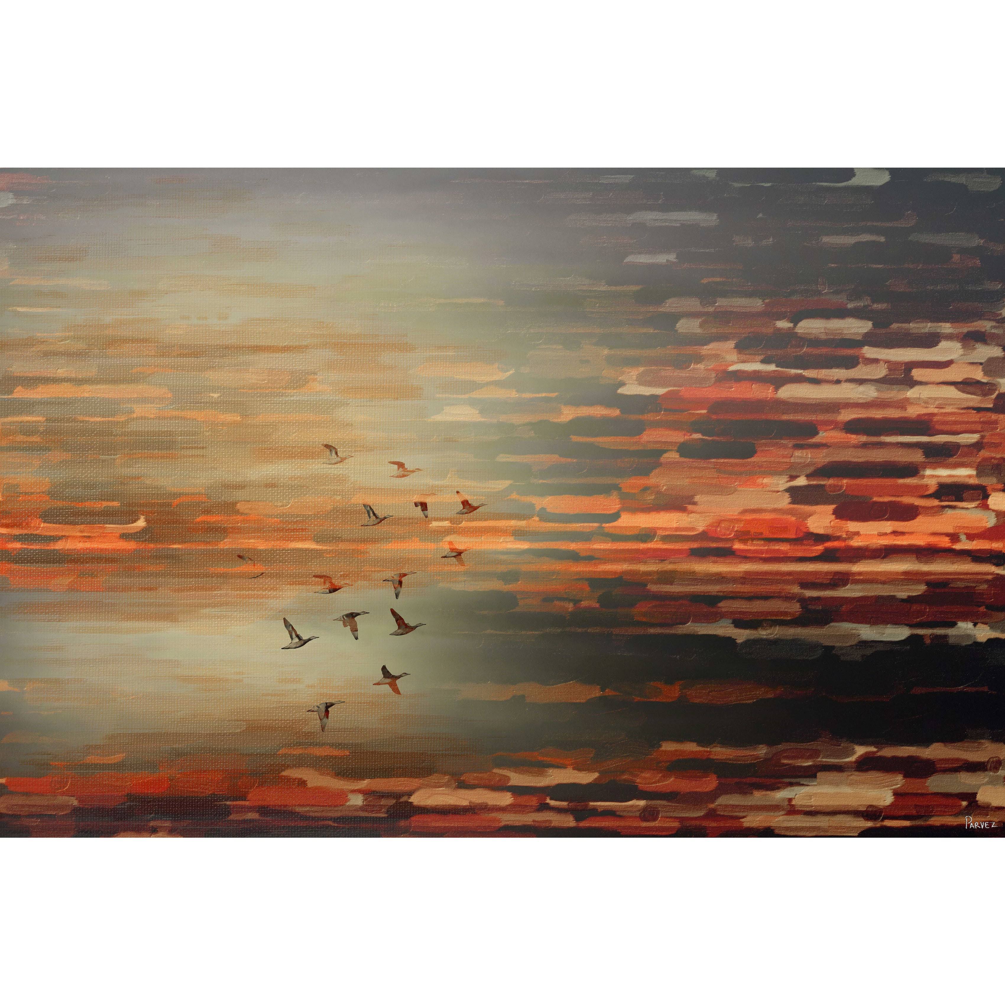Parvez Taj Night Flight Art Print on Premium Canvas JX_XOQOCVPW