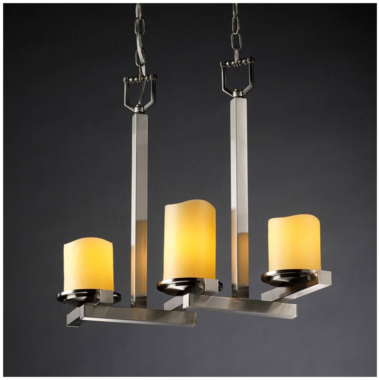 Justice Design Group CNDL-8777-14-AMBR-NCKL Dakota 3-Light Zig-Zag Chandelier V3_FMSUQJ51