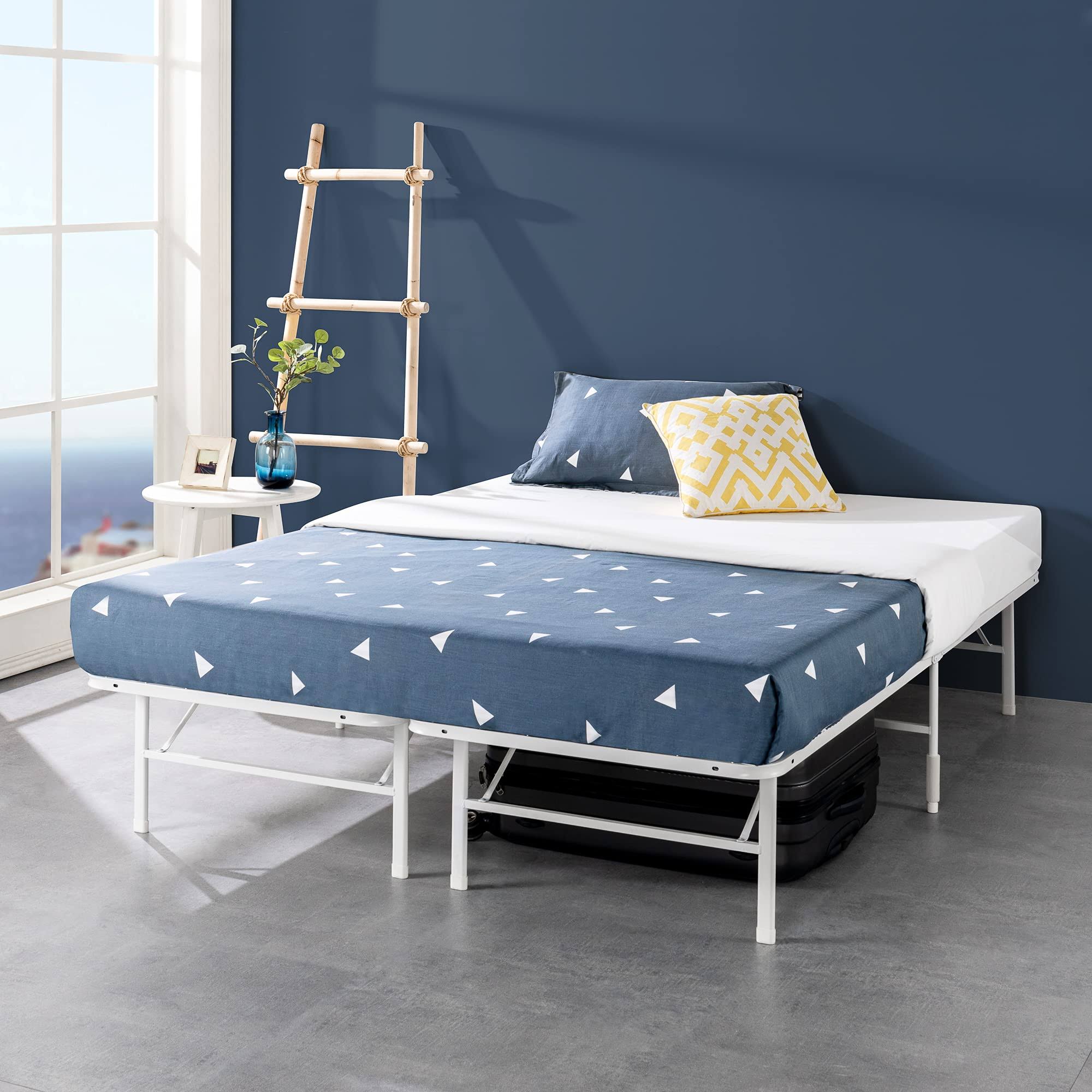 Zinus 14 inch White Metal SmartBase Tool-Free Assembly Mattress Foundation, King 6W_NGXTWSPA