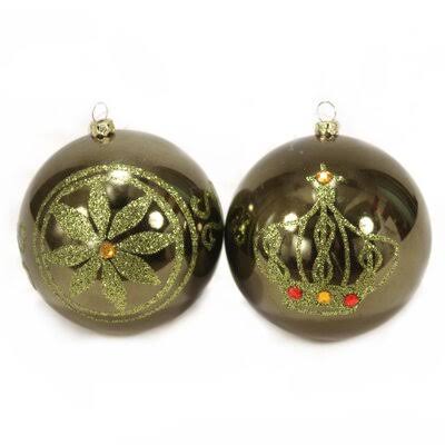 12 Piece Glitter Ball Ornament Set The Holiday Aisle YY_K2LLPFD6
