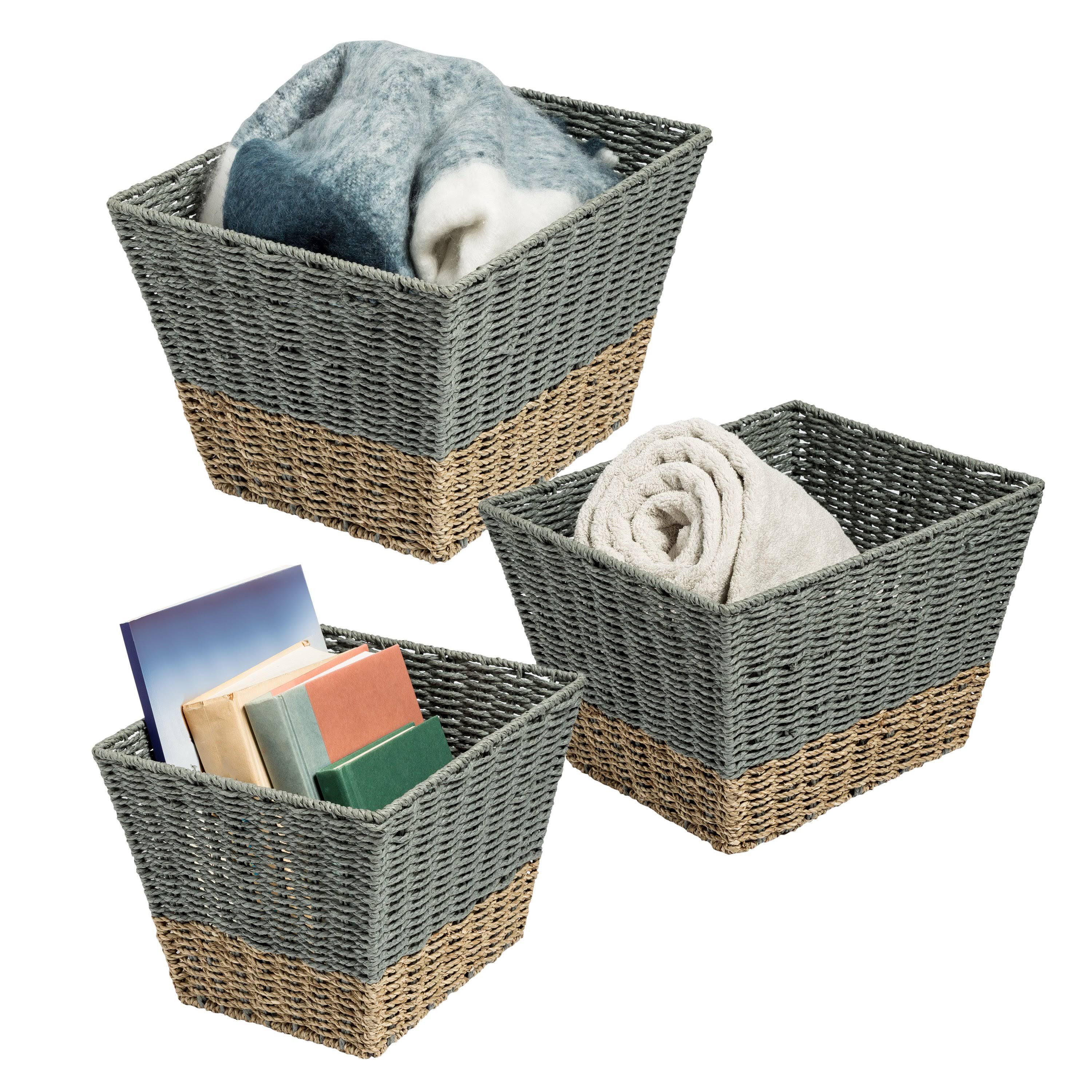 Honey Can Do Set of 3 Square Nesting Seagrass Baskets XY_YSCLC2GJ