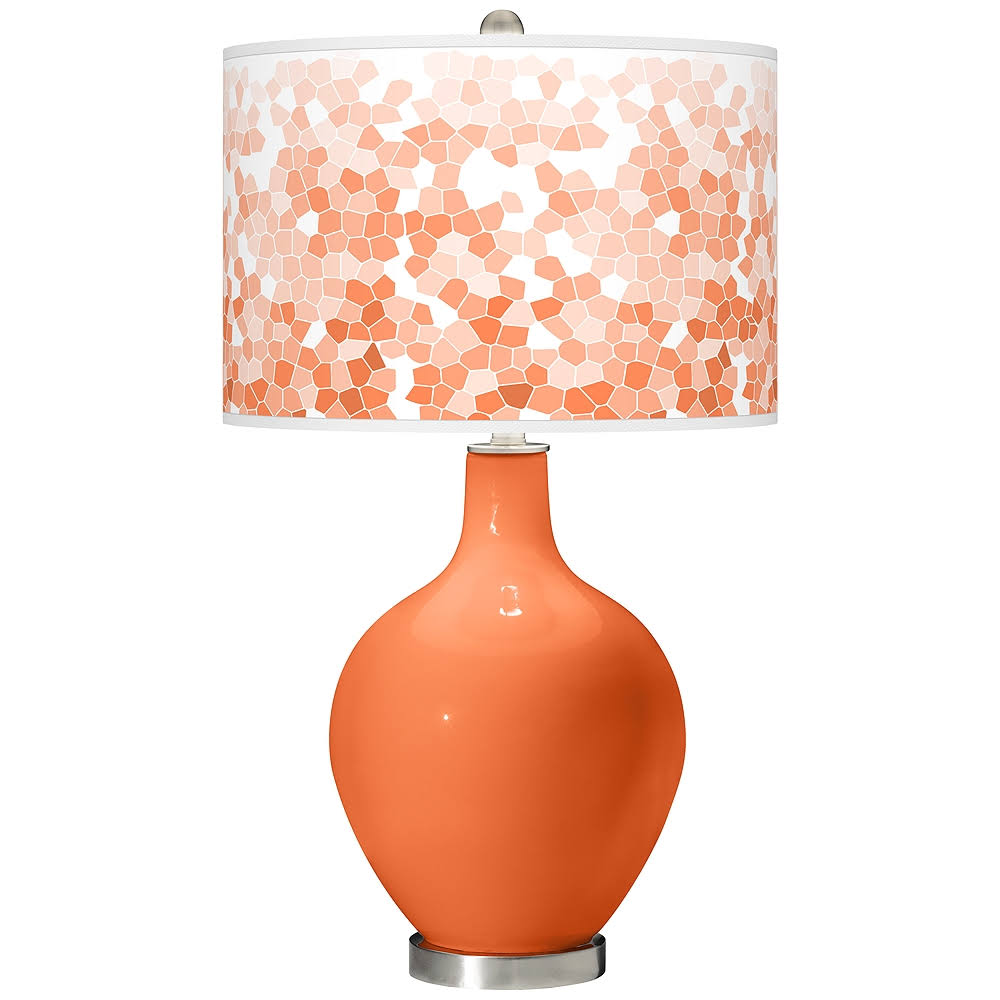 Color + Plus Nectarine Mosaic Giclee Ovo Table Lamp MA_C3LLBHJN