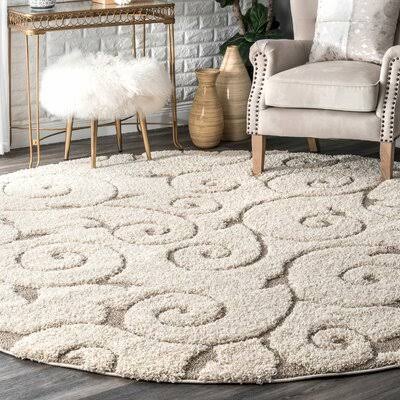 Pipers Floral Ivory Area Rug Charlton Home Rug Size: Round 7'10 XL_CDYDA2KV