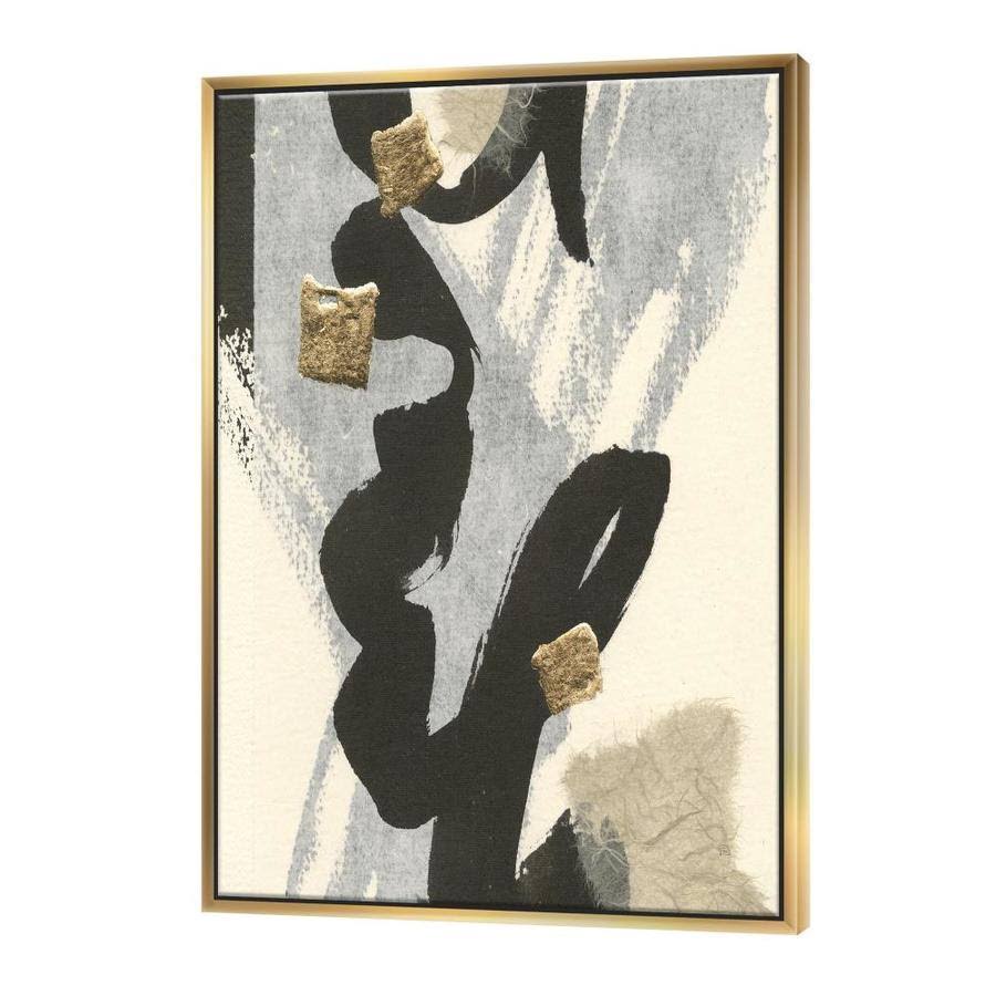 Designart ' Glam Collage II ' Modern Contemporary Framed Canvas, Size 16 inch x 32 inch, Black IS_1TR0RXPI