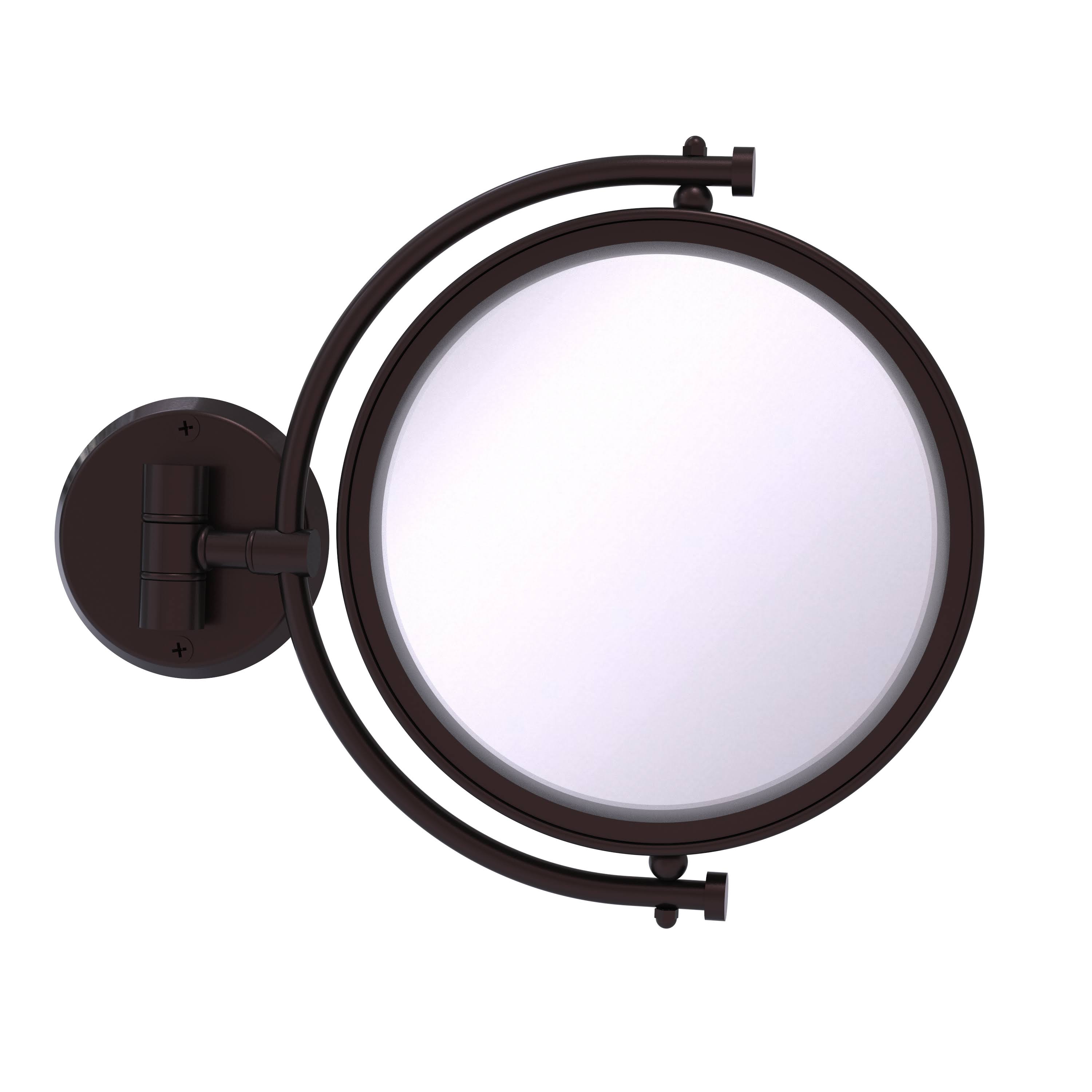 Allied Brass 8-in Wall Mounted Make-Up Mirror 5X Magnification - Antique Bronze SJ_BUGM1WPV
