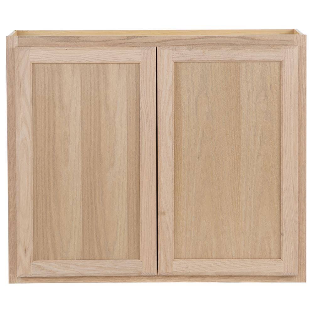 Project Source 36-in W x 30-in H x 12-in D Natural Unfinished Door Wall Stock Cabinet in Brown | 33A W3630B HE_KS0ZNKON