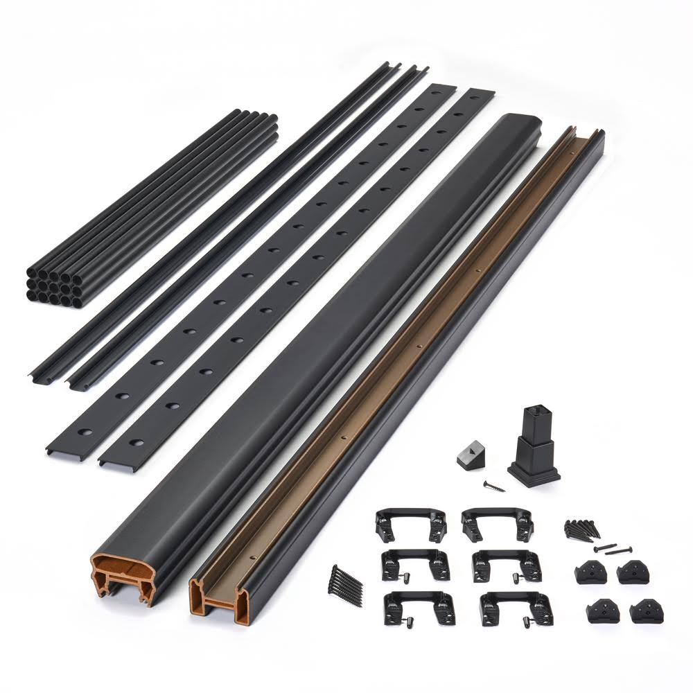 Trex 91.5-In x 42-in Charcoal Black Transcend Rail Kit w/Black Round Aluminum Balusters Bkrd0842hrk YP_RQONWDKN