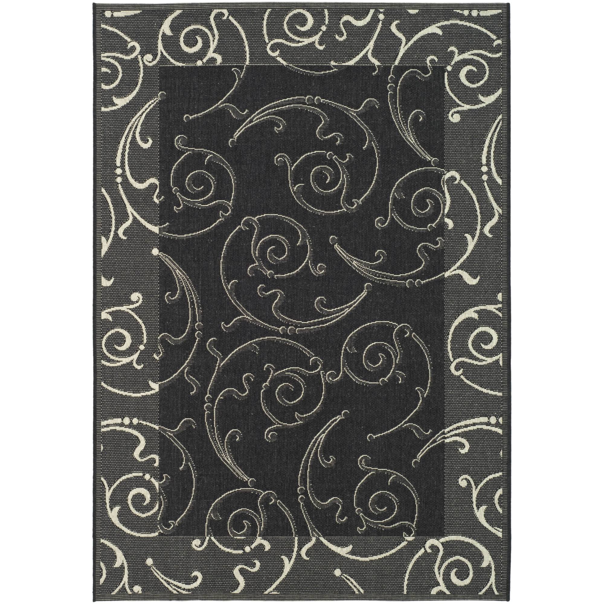 Safavieh Courtyard Area Rug CY2665 Black / Sand, 4' x 5' 7 WT_SBSFM6TH