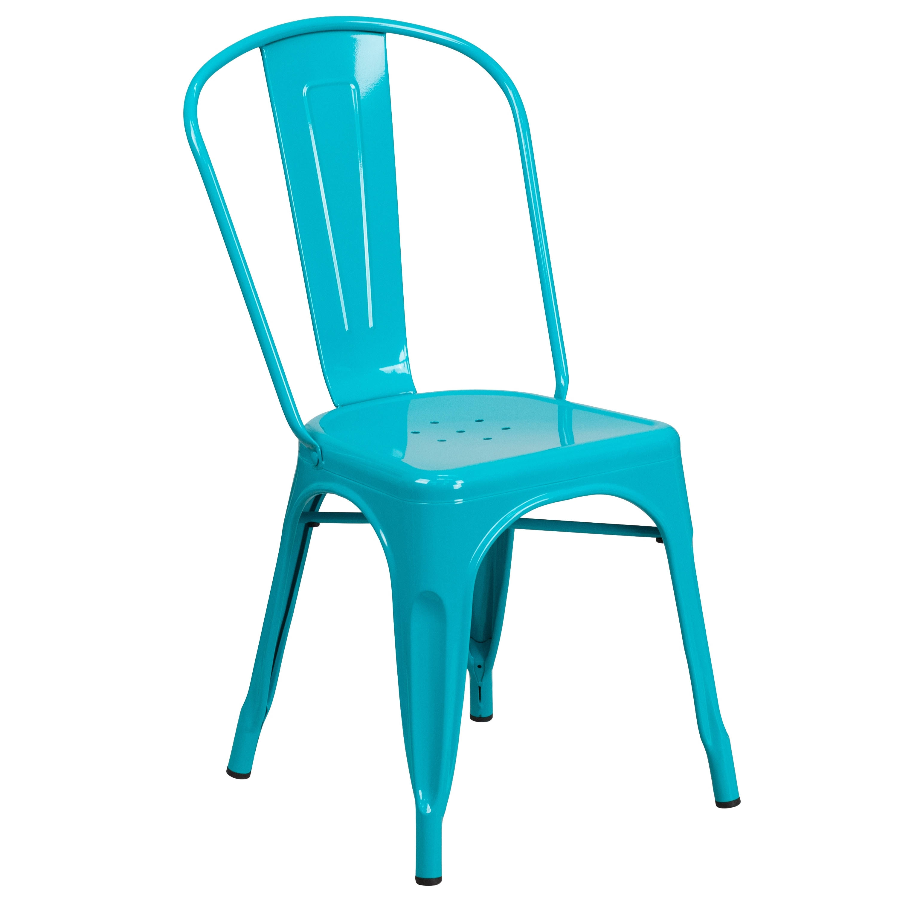 Metal Indoor-Outdoor Stackable Chair - Crystal Teal-Blue 3A_OC3WNGEB