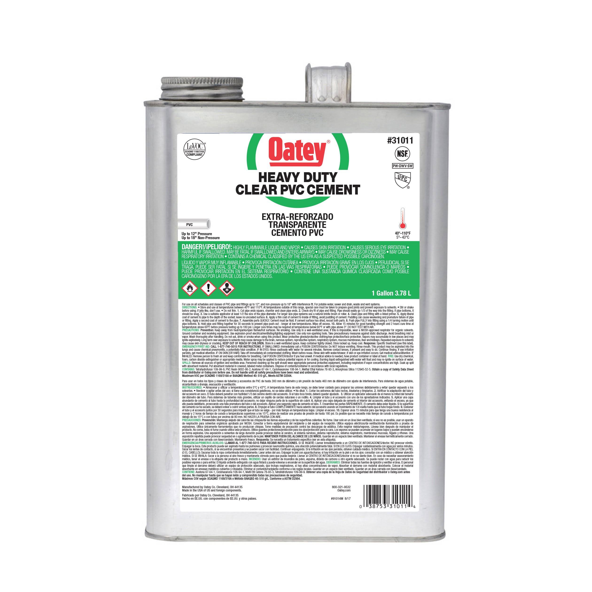Oatey 4807954 1 Gal PVC Cement Clear BX_ZVXCWDZW